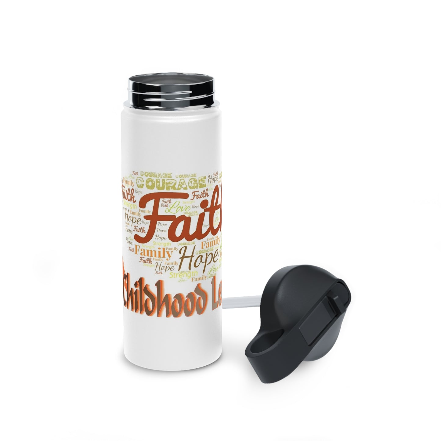 Childhood Luekemia - Stainless Steel Water Bottle, Standard Lid