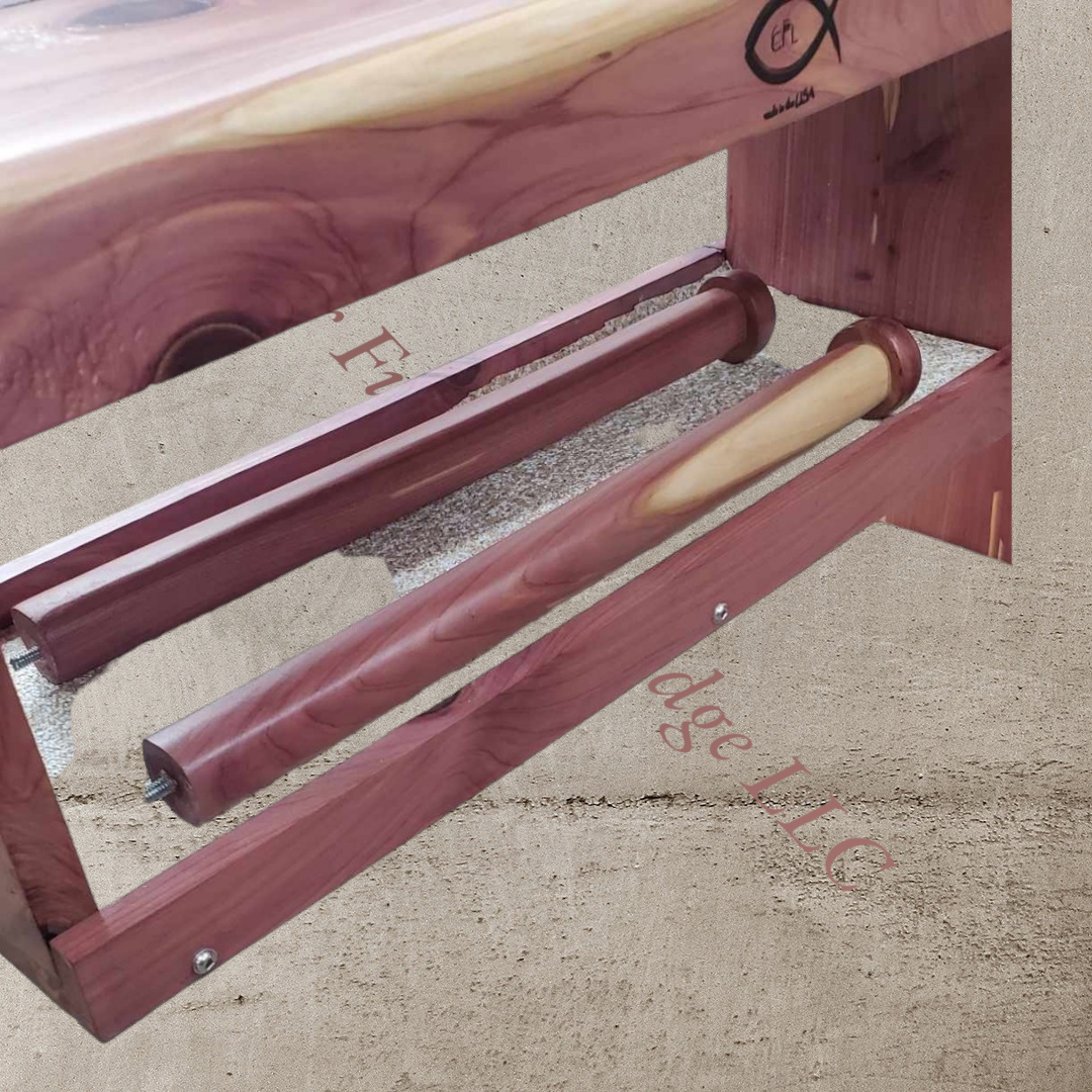 Cedar Bench with Amputee Liner Stands