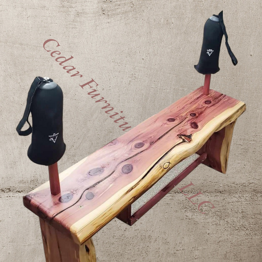 Cedar Bench with Amputee Liner Stands