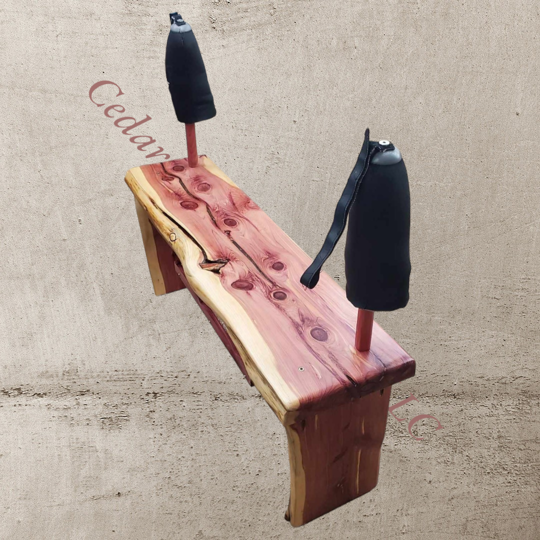 Cedar Bench with Amputee Liner Stands