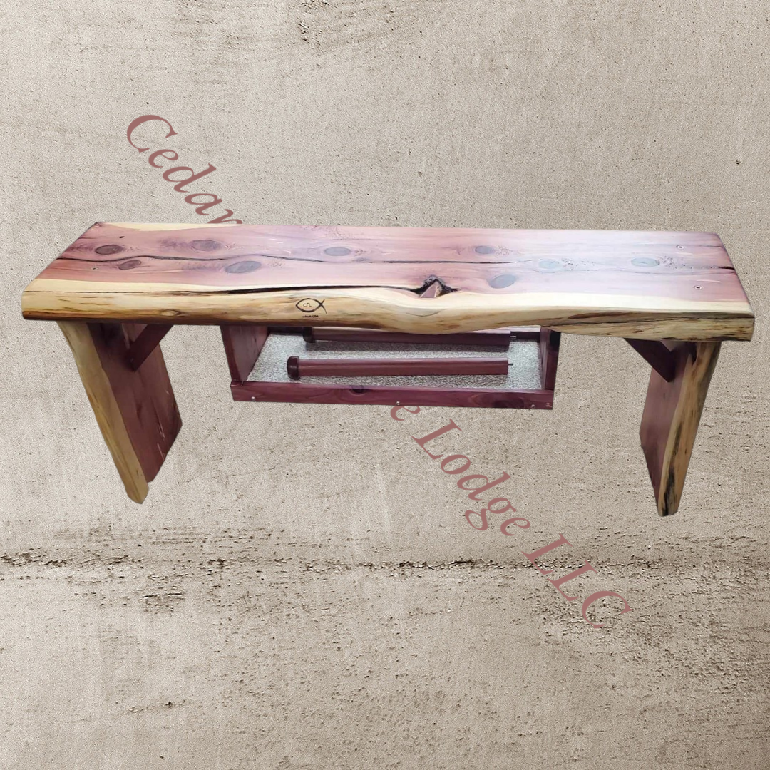 Cedar Bench with Amputee Liner Stands