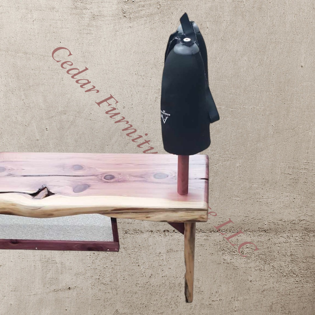 Cedar Bench with Amputee Liner Stands