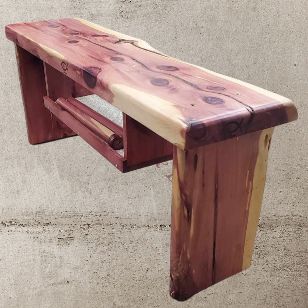 Cedar Bench with Amputee Liner Stands
