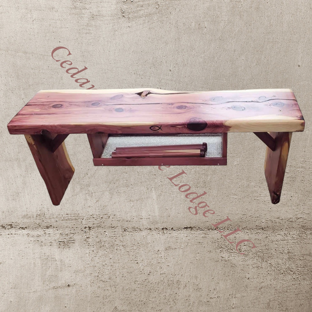 Cedar Bench with Amputee Liner Stands