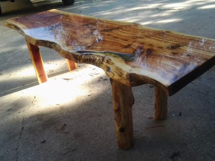 5 foot Live Edge Cedar Coffee Table