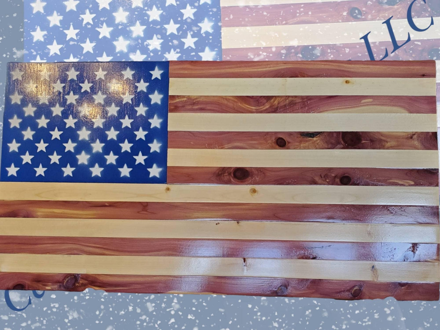 Rustic Wooden American Flag