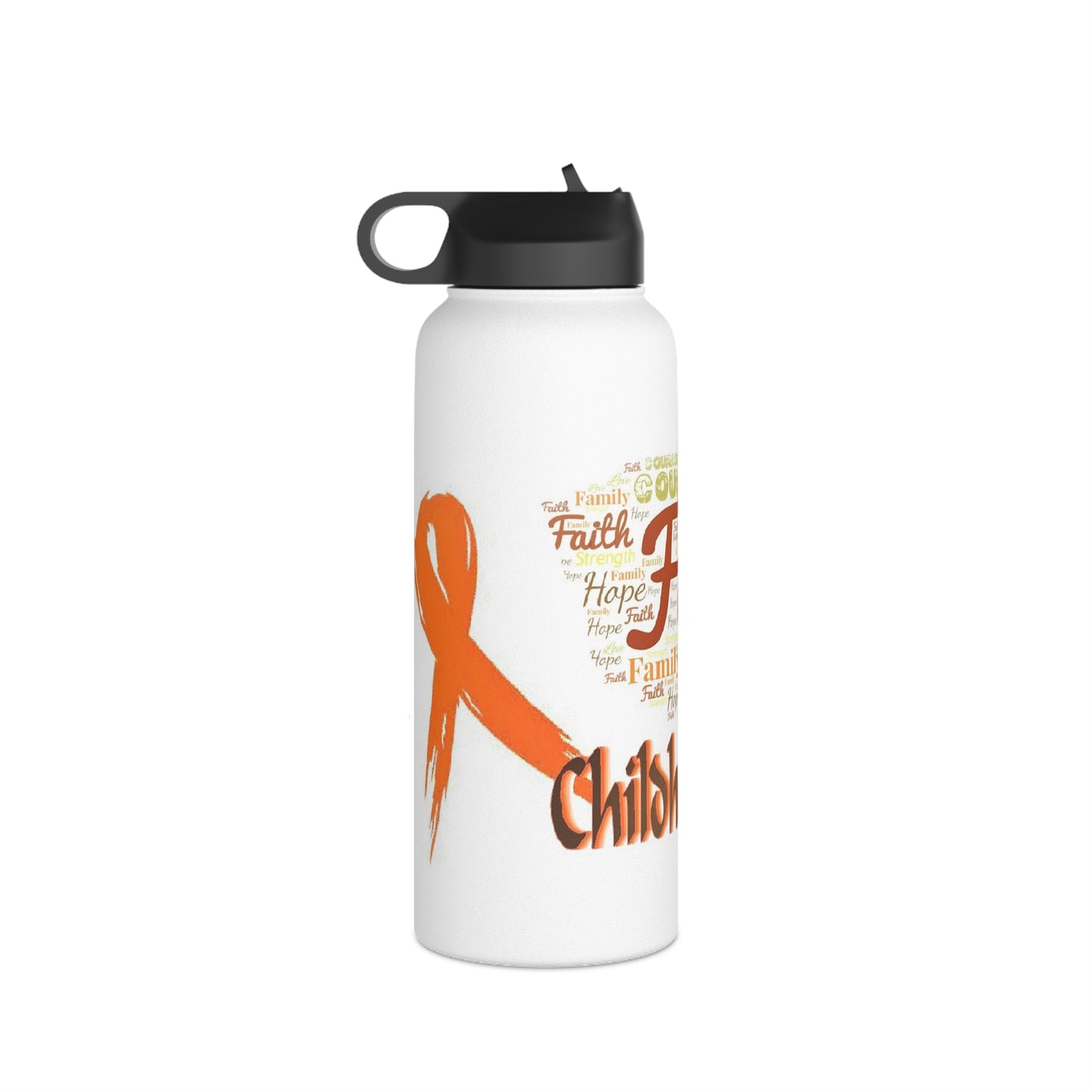 Childhood Luekemia - Stainless Steel Water Bottle, Standard Lid
