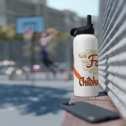 Childhood Luekemia - Stainless Steel Water Bottle, Standard Lid