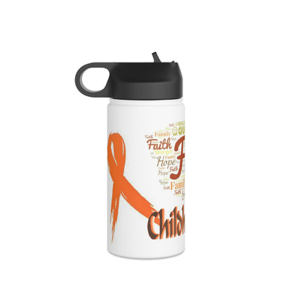 Childhood Luekemia - Stainless Steel Water Bottle, Standard Lid