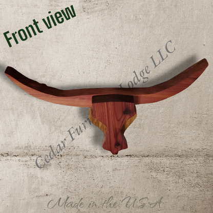 Small Wooden Steer Wall Decor