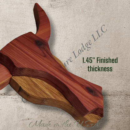 Small Wooden Steer Wall Decor