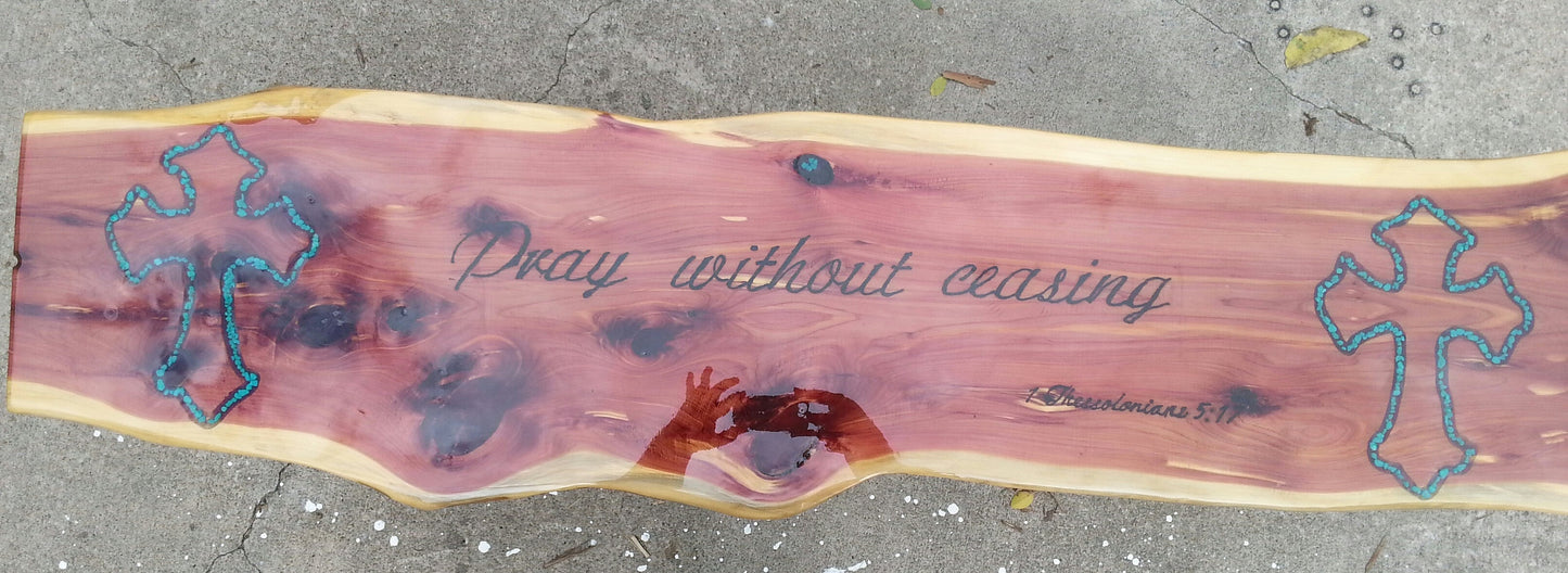 Prayer Bench with Turquoise Inlay
