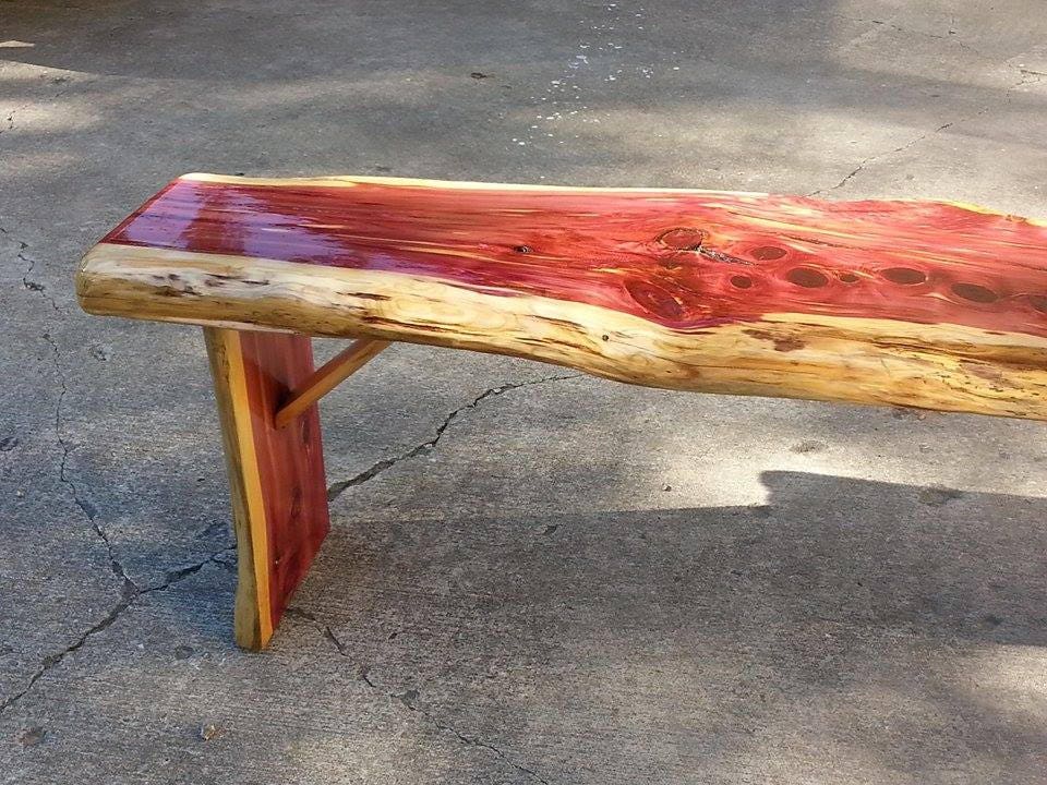 Cedar Bench with Live Edge