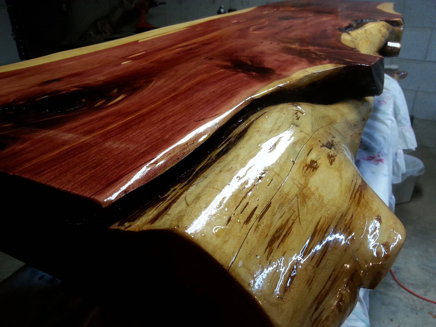 5' Floating Fireplace Mantel w/ Live Edge