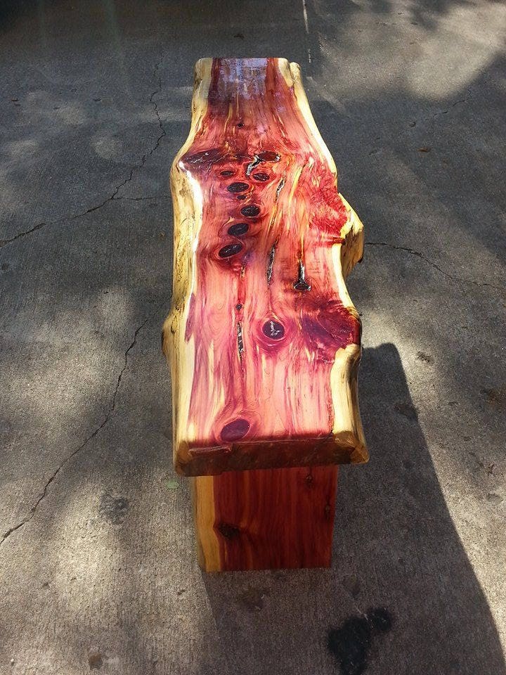 Cedar Bench with Live Edge