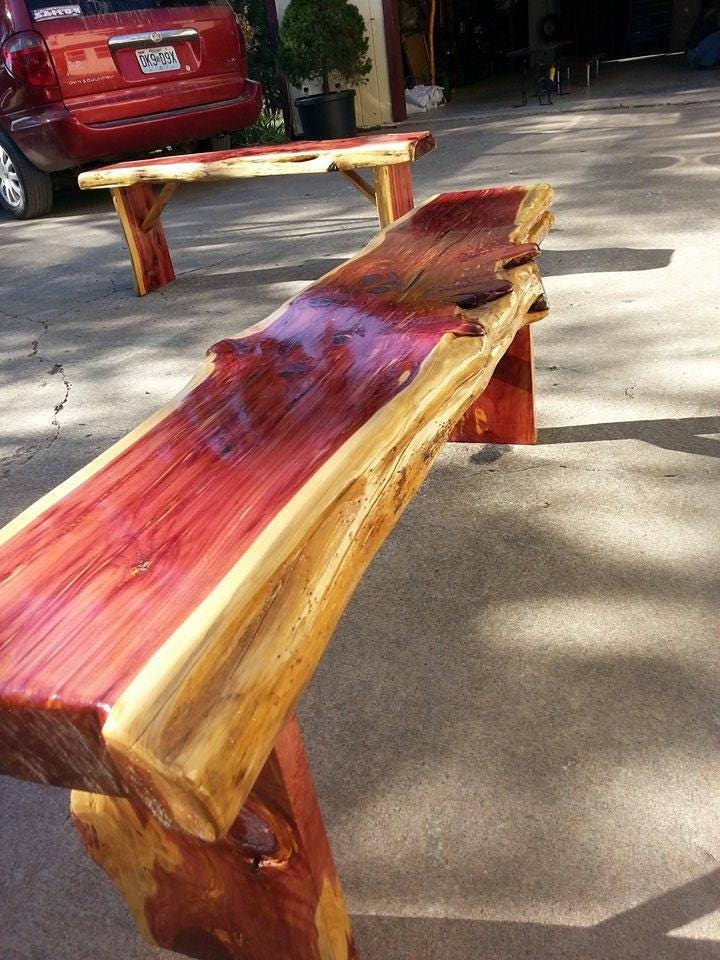 Cedar Bench with Live Edge