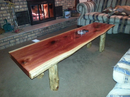 5 foot Live Edge Cedar Coffee Table