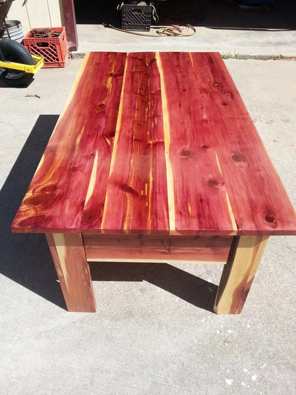 6 foot Live Edge Cedar Coffee Table