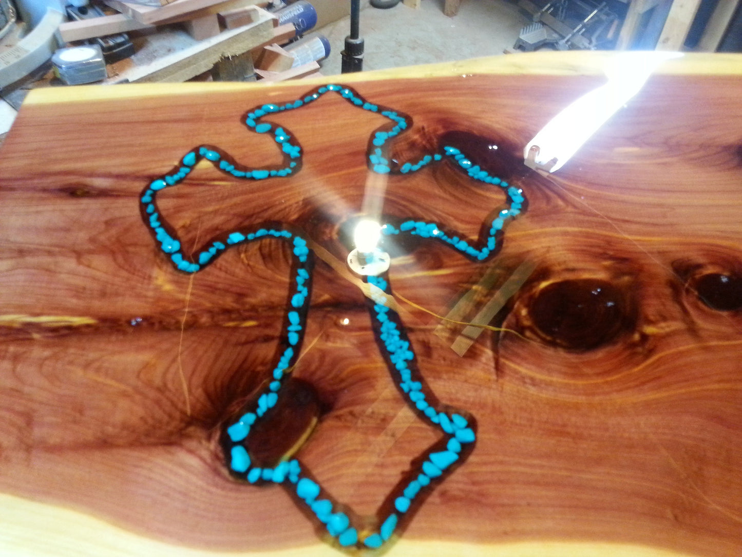 Prayer Bench with Turquoise Inlay