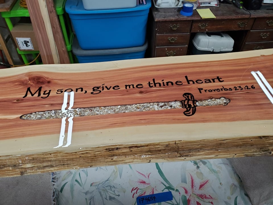 Prayer Bench with Turquoise Inlay