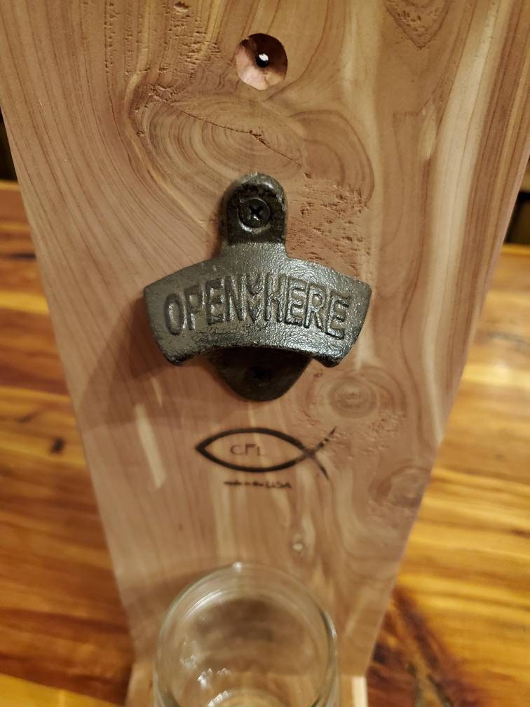 Rustic Aromatic Cedar Bottle Opener