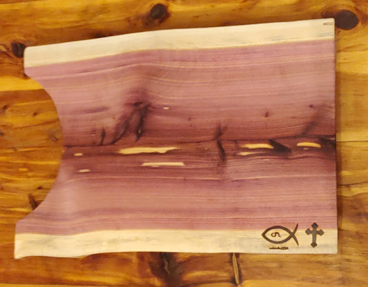 Cedar Cutting Board with Bowl Cut