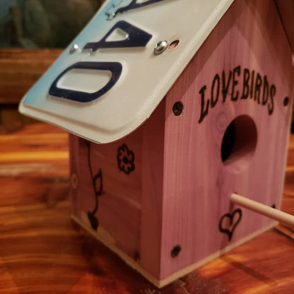 Birdhouse - Simple Cedar Birdhouse w/ Tin Roof