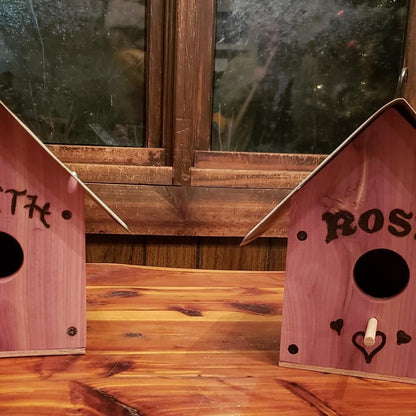 Birdhouse - Simple Cedar Birdhouse w/ Tin Roof