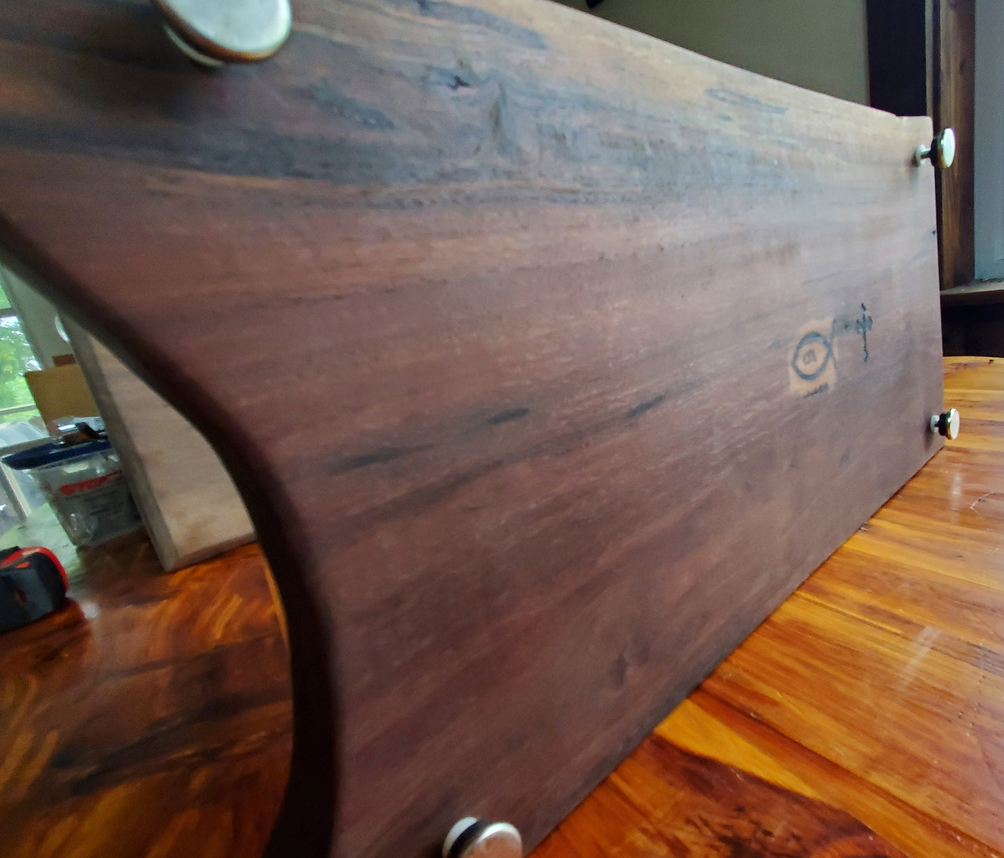 Footed & Curved End Black Walnut Cutting Board / Serving Tray / Charcuterie Board