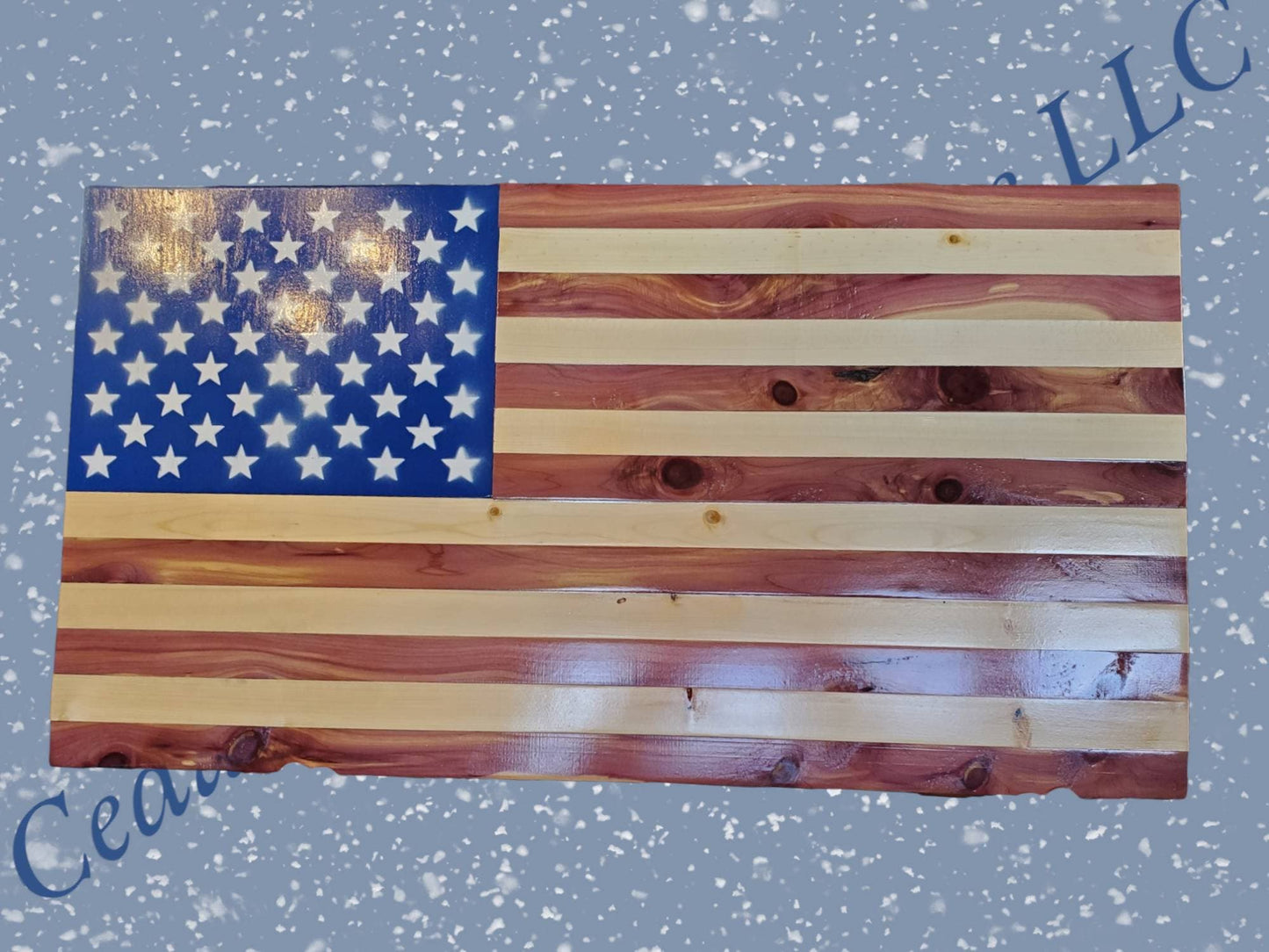 Rustic Wooden American Flag