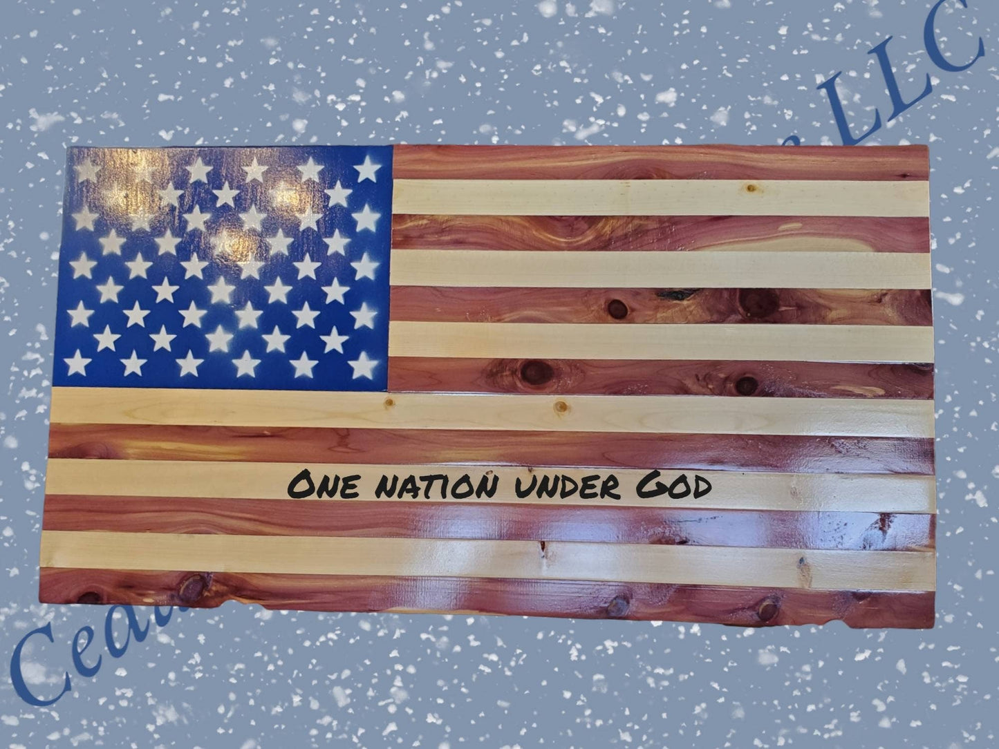 Rustic Wooden American Flag