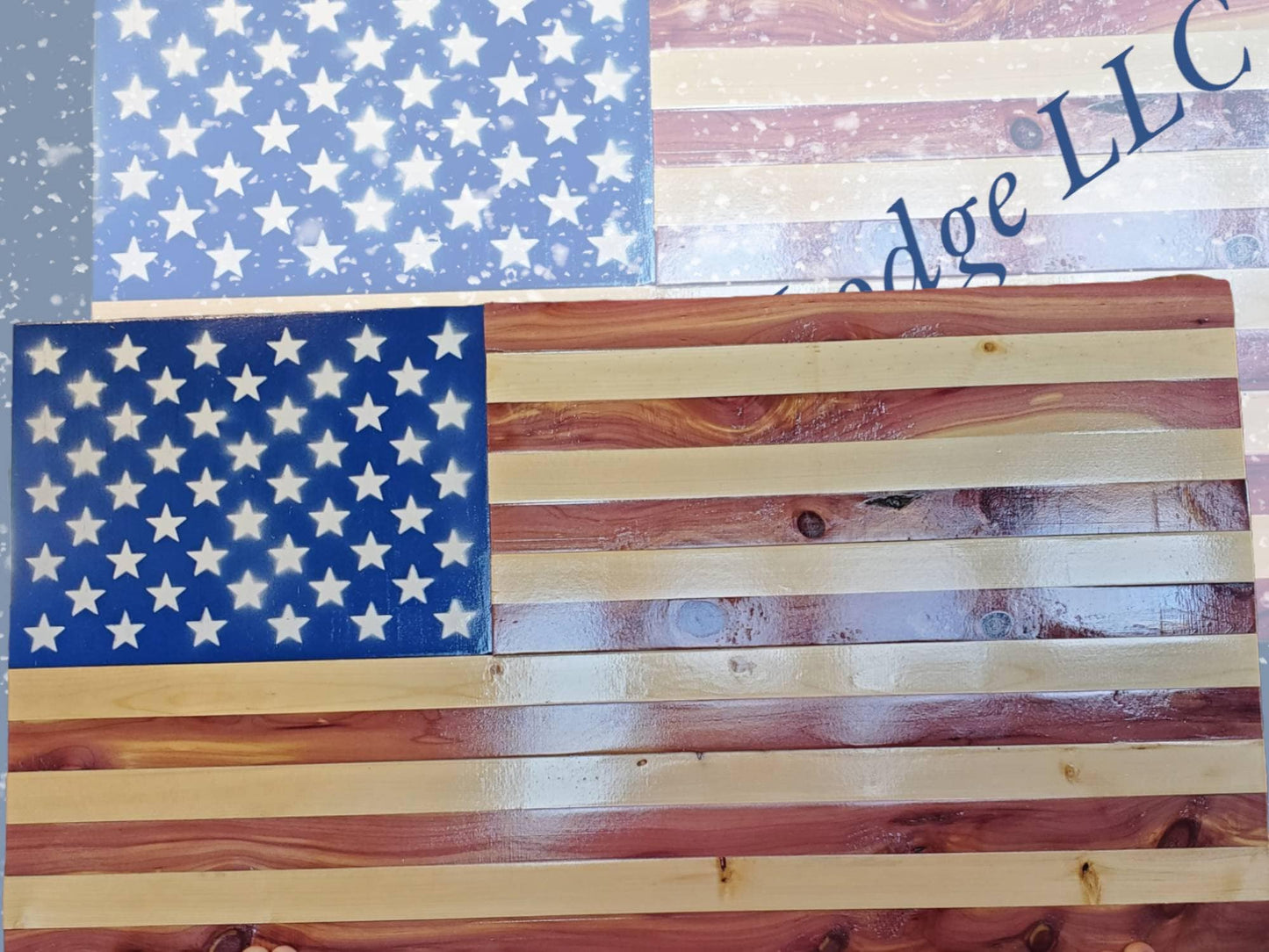 Rustic Wooden American Flag