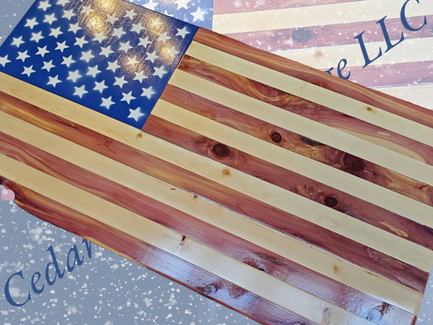 Rustic Wooden American Flag