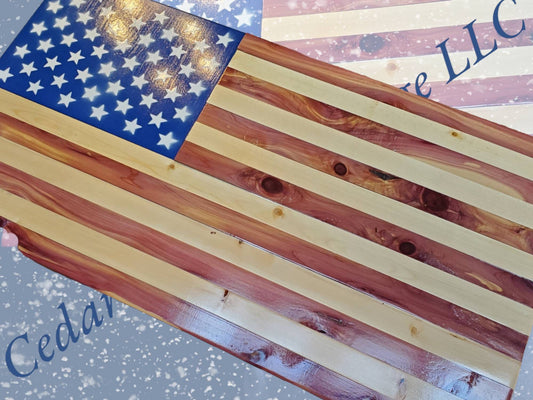 Rustic Wooden American Flag