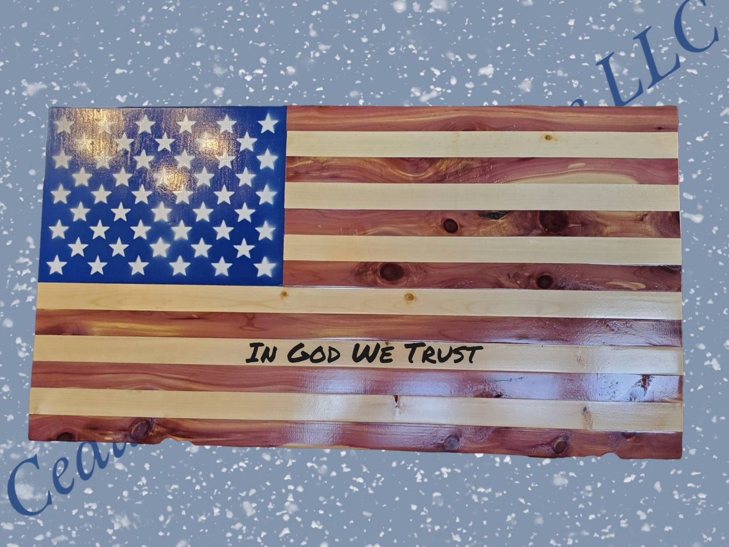 Rustic Wooden American Flag